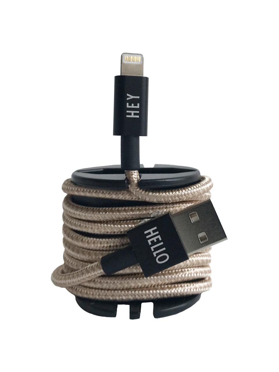 Cable Lightning MyCable, Cubierto en tela, Dorado, L 100 cm