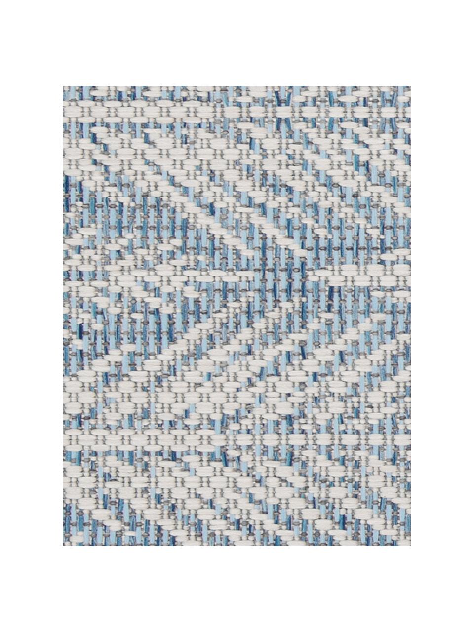 Design In- & Outdoor-Läufer Pella mit grafischem Muster, 100% Polypropylen, Blau, Beige, 70 x 200 cm