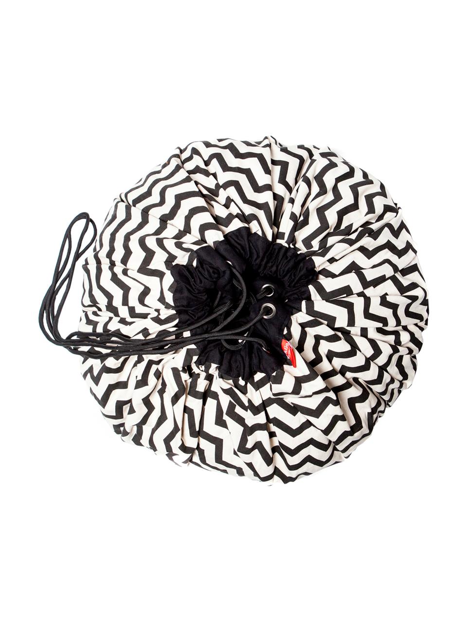 Sac à jouets - tapis de jeux Zigzag, Noir, blanc