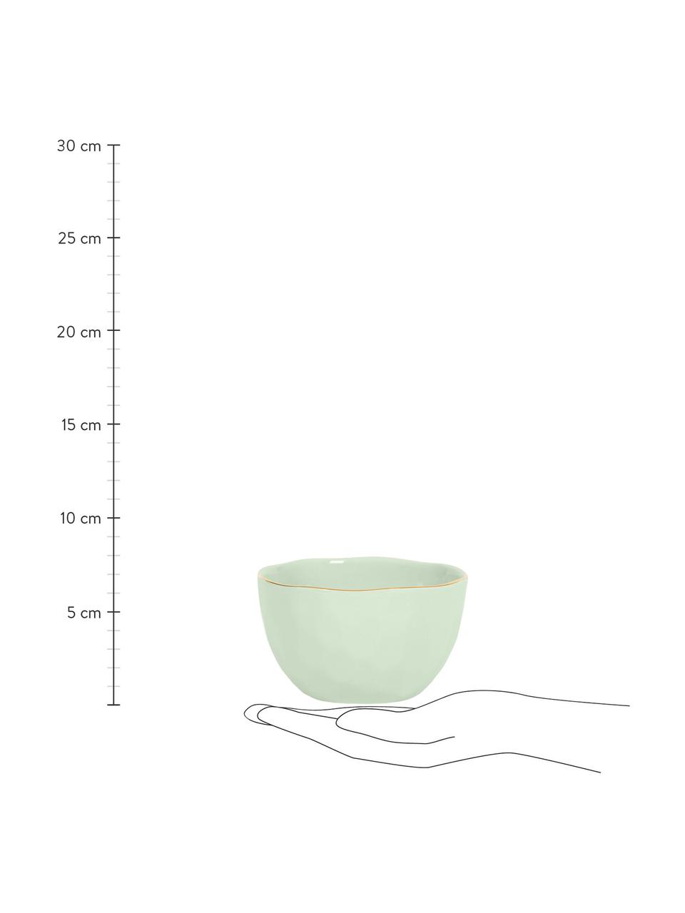 Miska se zlatým okrajem Good Morning, Kamenina, Mátová se zlatým okrajem, Ø 14 cm