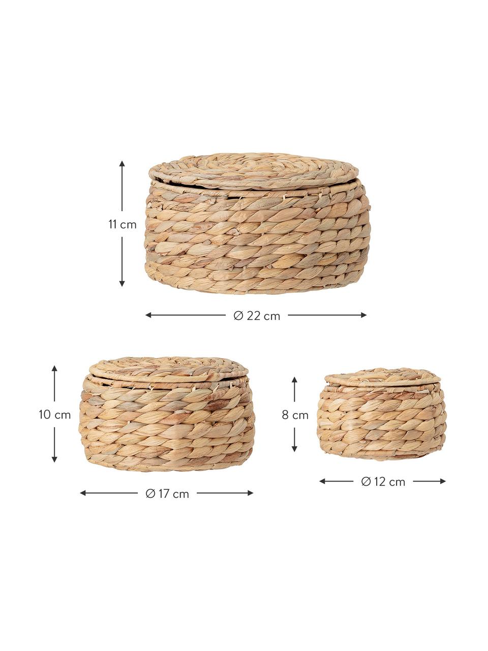 Aufbewahrungskörbe-Set Hyacina, 3-tlg., Wasserhyazinthe, Braun, Set mit verschiedenen Größen