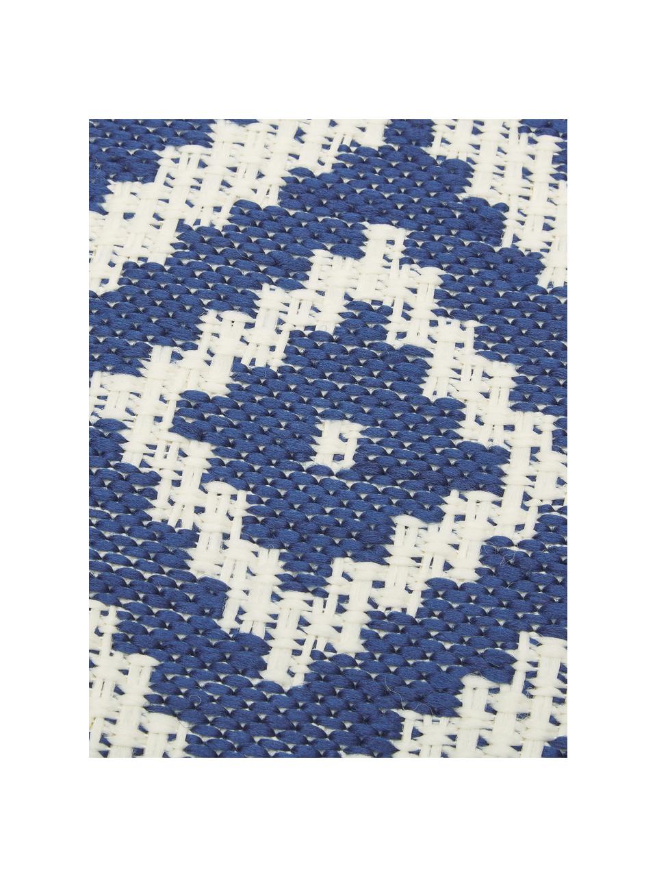 Vzorovaný koberec do interiéru/exteriéru Miami, modrá/biela, Biela, modrá