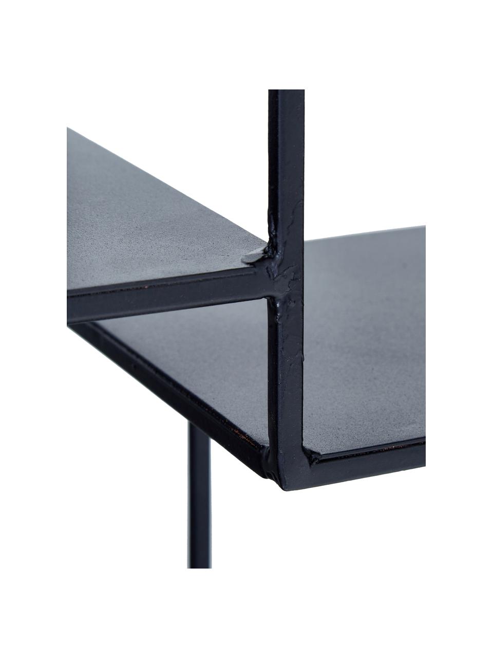 Kleines Deko-Wandregal Expo aus Metall, Metall, pulverbeschichtet, Schwarz, Ø 61 x T 16 cm