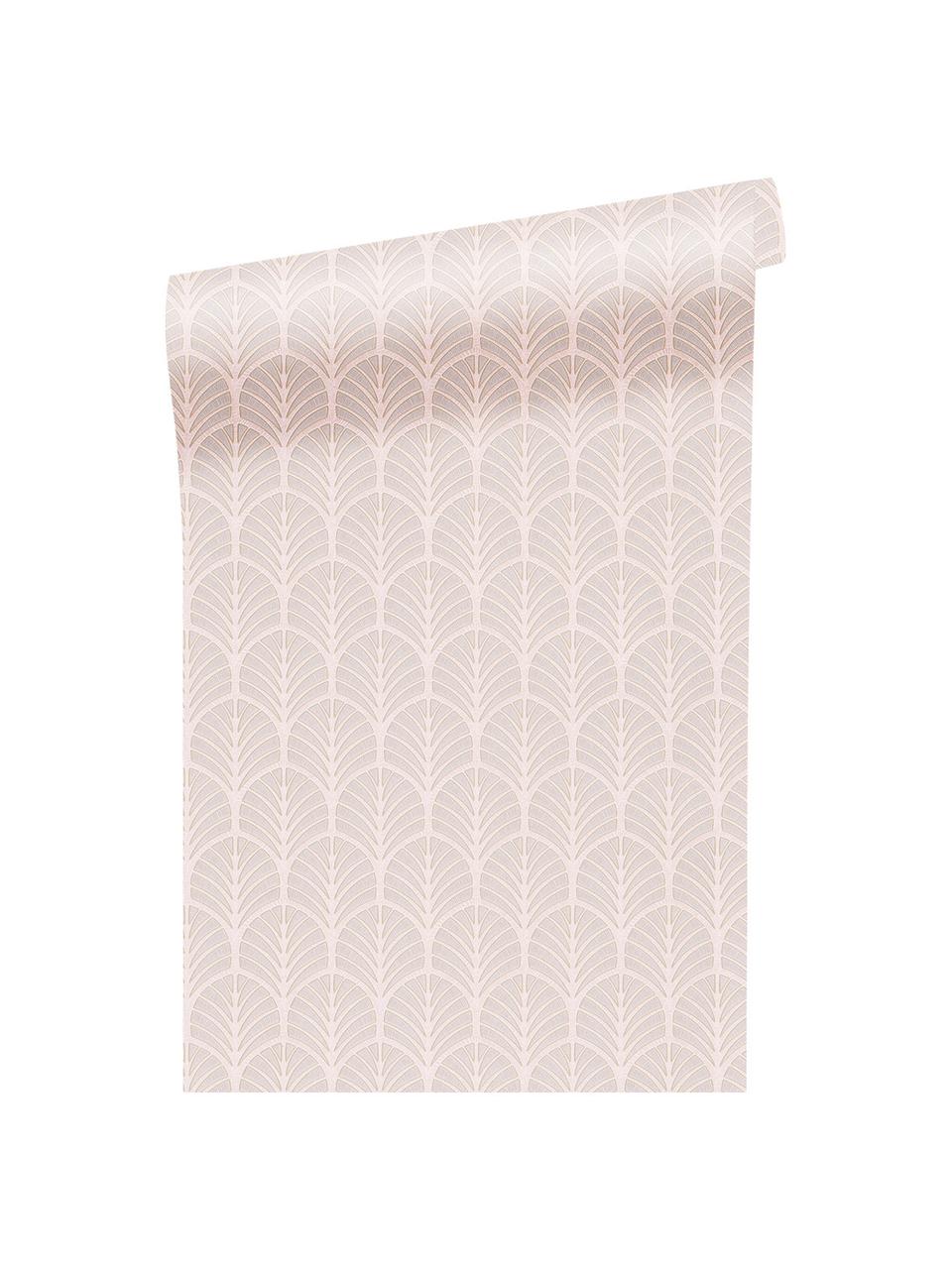 Behang Scintilla, Roze, beige, 53 x 1005 cm