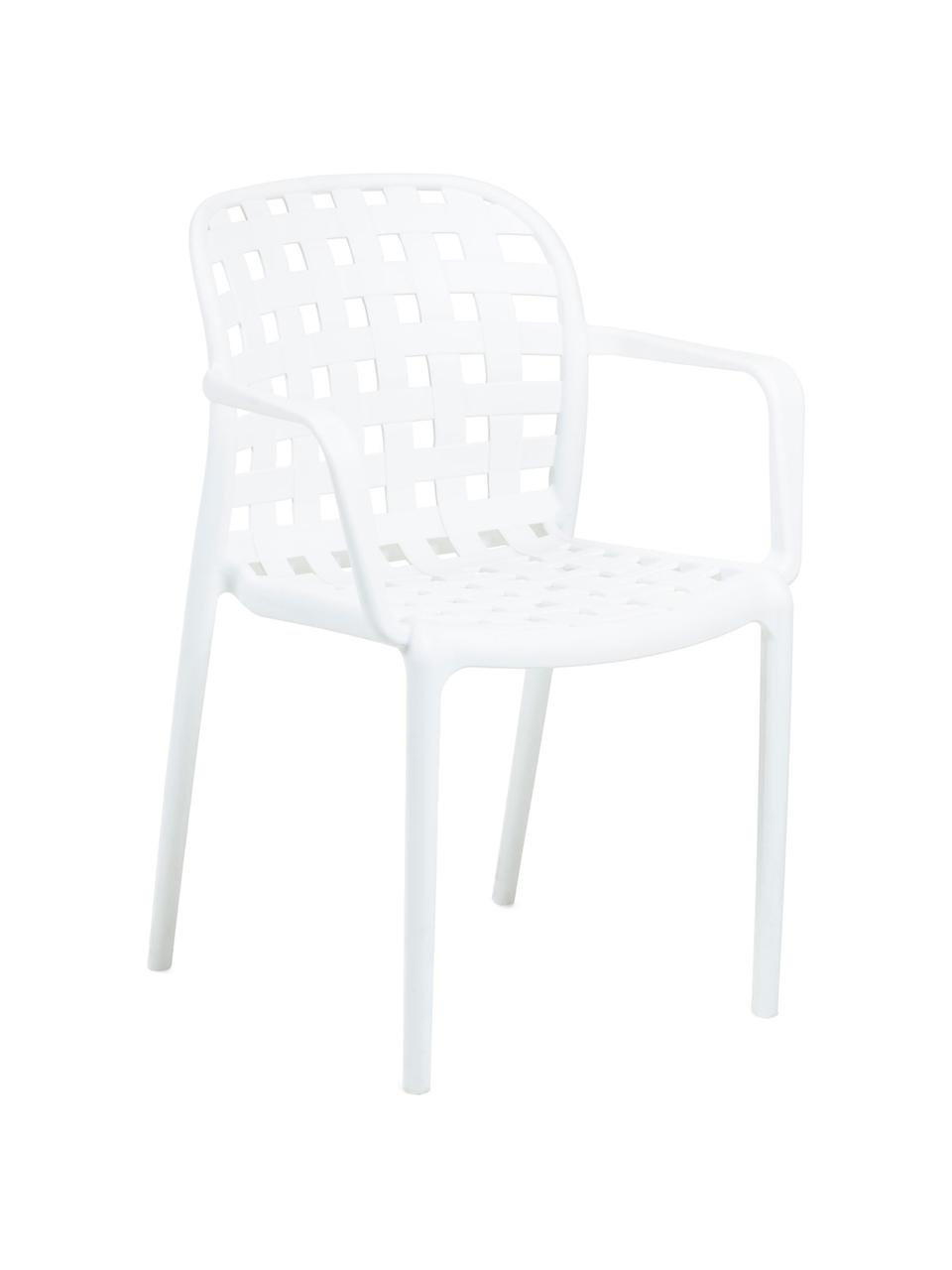 Krzesło ogrodowe składane z tworzywa sztucznego Isa, 2 szt., Tworzywo sztuczne, Biały, S 58 x G 58 cm
