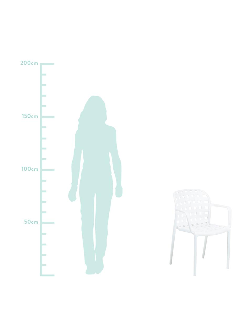 Stapelbare Gartenstühle Isa aus Kunststoff, 2 Stück, Kunststoff, Weiß, B 58 x T 58 cm
