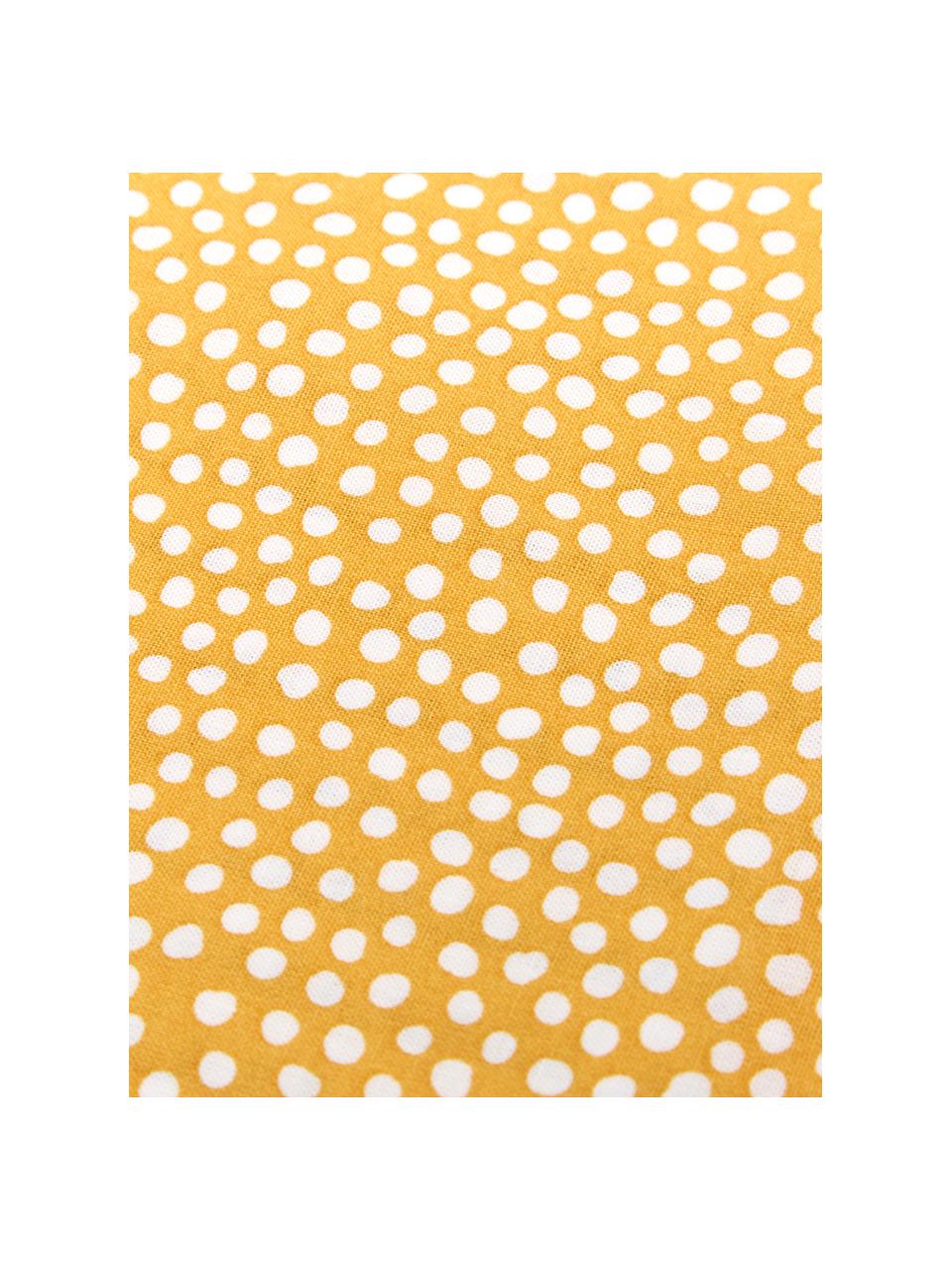 Renforcé dekbedovertrek Dots & Doodles, Weeftechniek: renforcé, Okergeel, wit, zwart, 140 x 220 cm