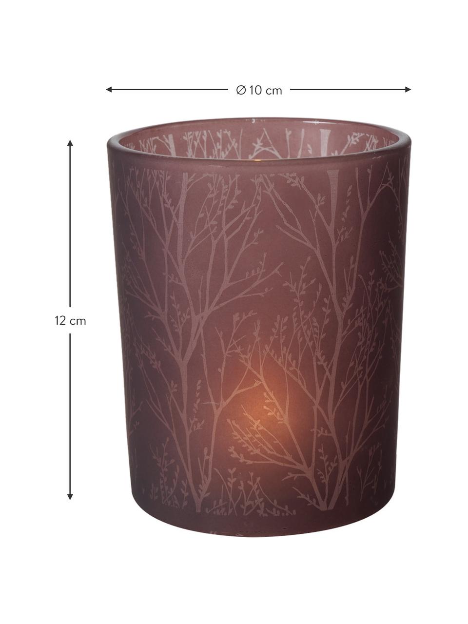 Teelichthalter-Set Astano, 3-tlg., Glas, Lila, Rosa, Violett, Je Ø 10 x H 12 cm