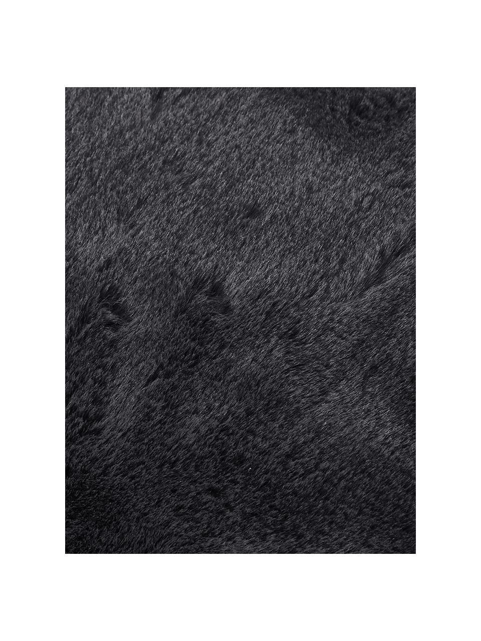 Plaid moelleux en fourrure synthétique Mette, Anthracite, larg. 150 x long. 200 cm