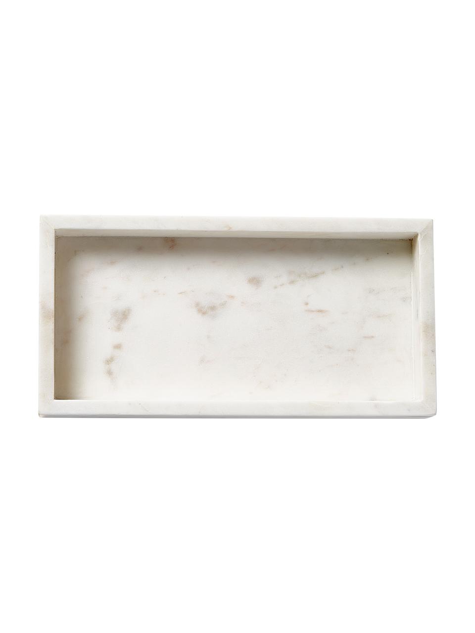 Vassoio decorativo in marmo Venice, Marmo, Bianco marmorizzato, Larg. 30 x Prof. 15 cm