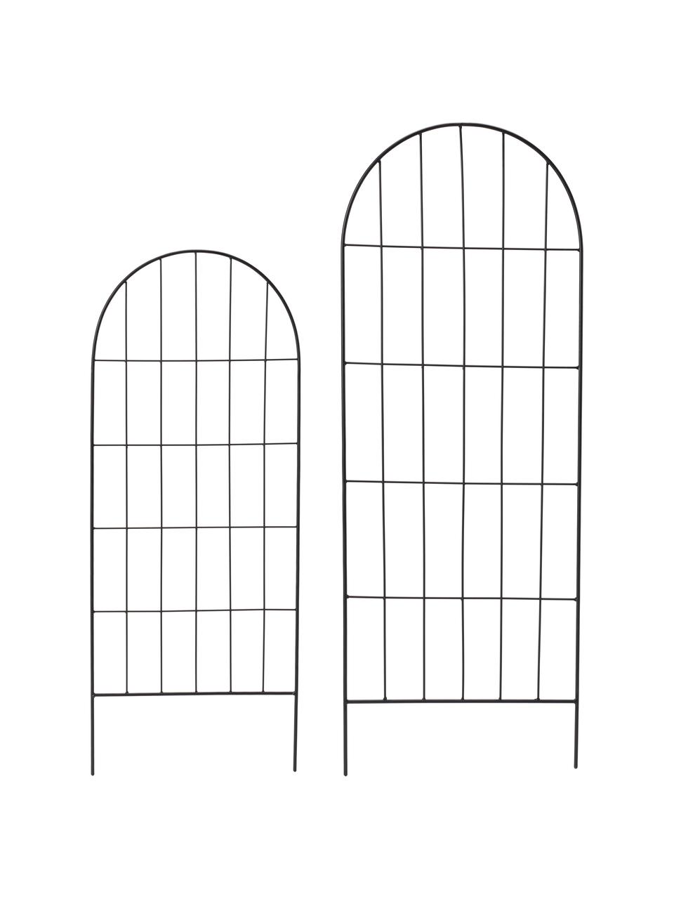 Plantenklimrekkenset Lexi, 2-delig, Gecoat metaal, Zwart, Set met verschillende formaten