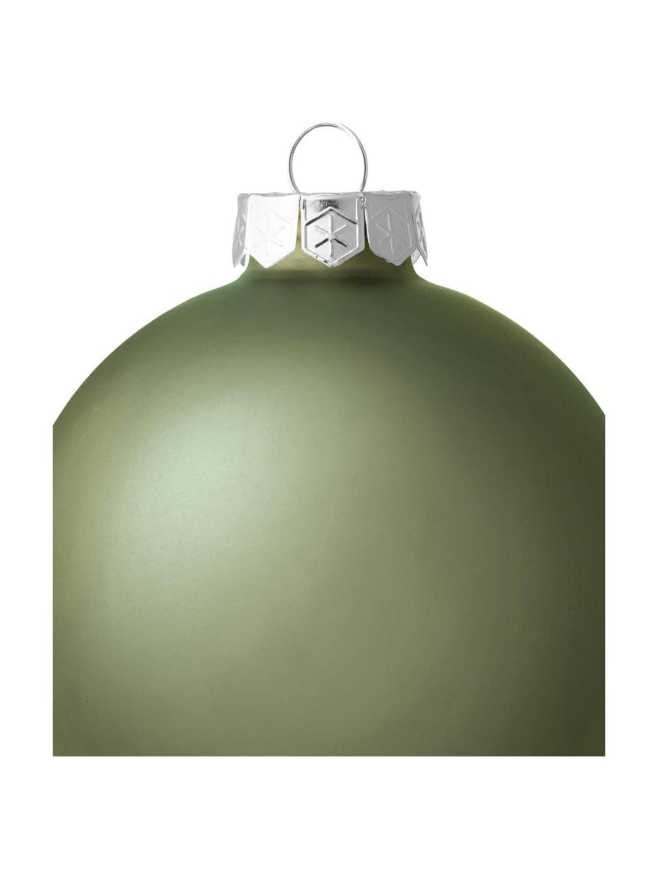 Weihnachtskugeln Evergreen matt/glänzend, verschiedene Grössen, Salbeigrün, Ø 8 cm, 6 Stück