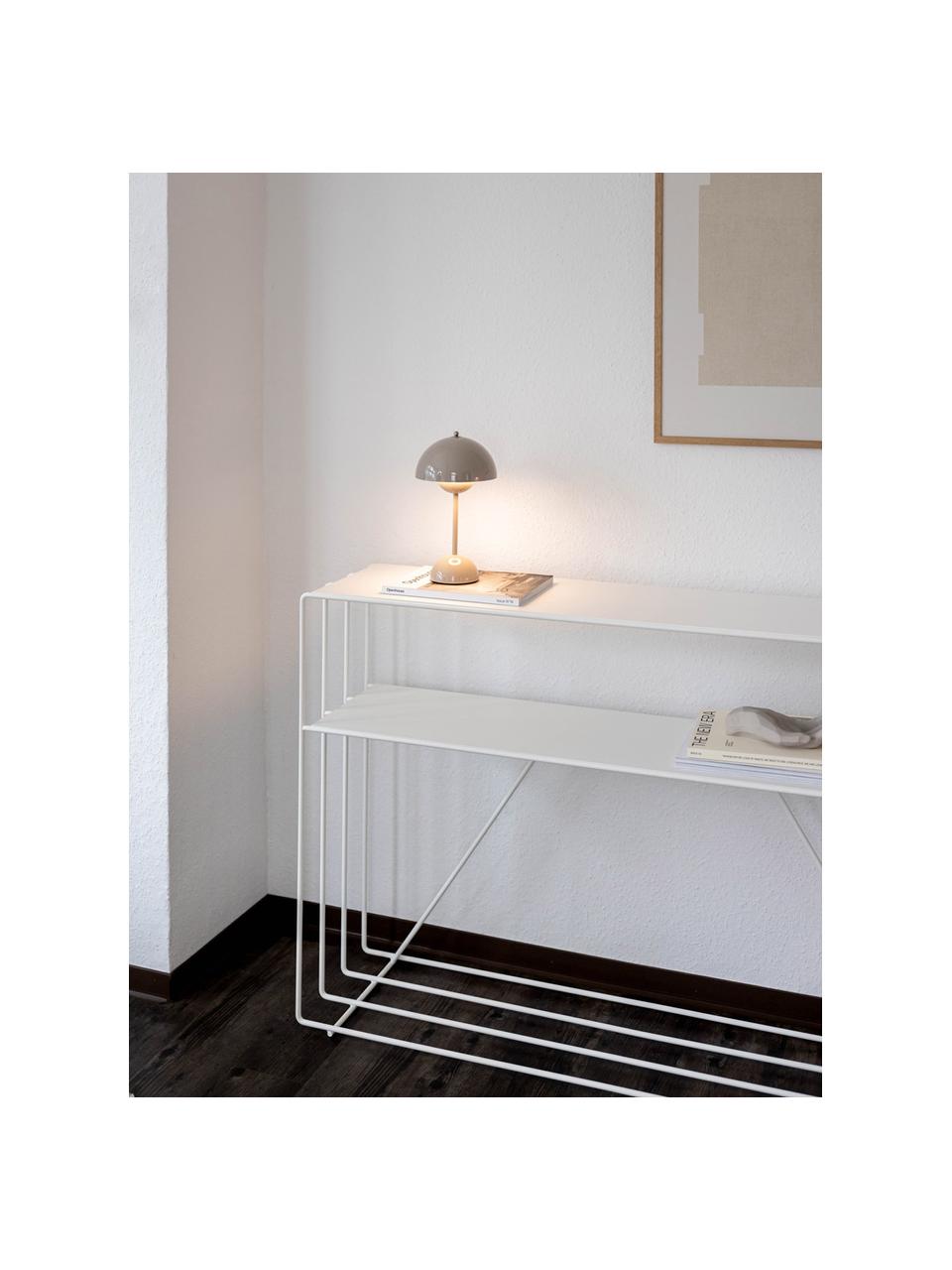 Metalen sidetable Ria, Staal, gepoedercoat, Wit, B 125 x H 86 cm
