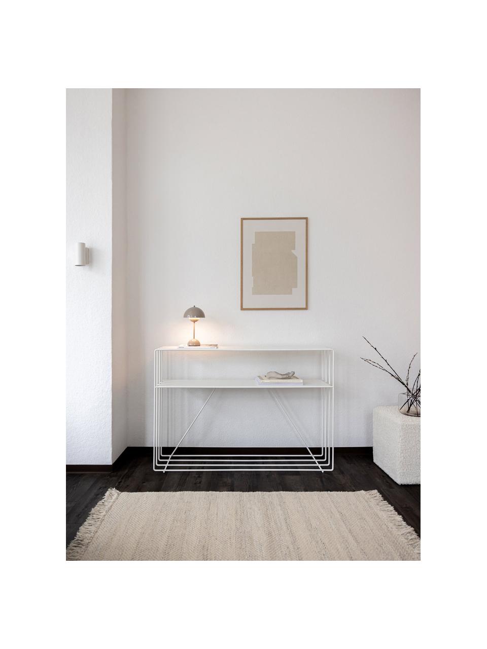 Console en métal Ria, Acier, revêtement par poudre, Blanc, larg. 125 x haut. 86 cm