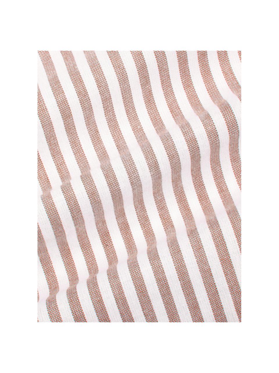 Pruhované povlečení z bavlny renforcé Ellie, Bílá, červená, 200 x 200 cm + 2 polštáře 80 x 80 cm