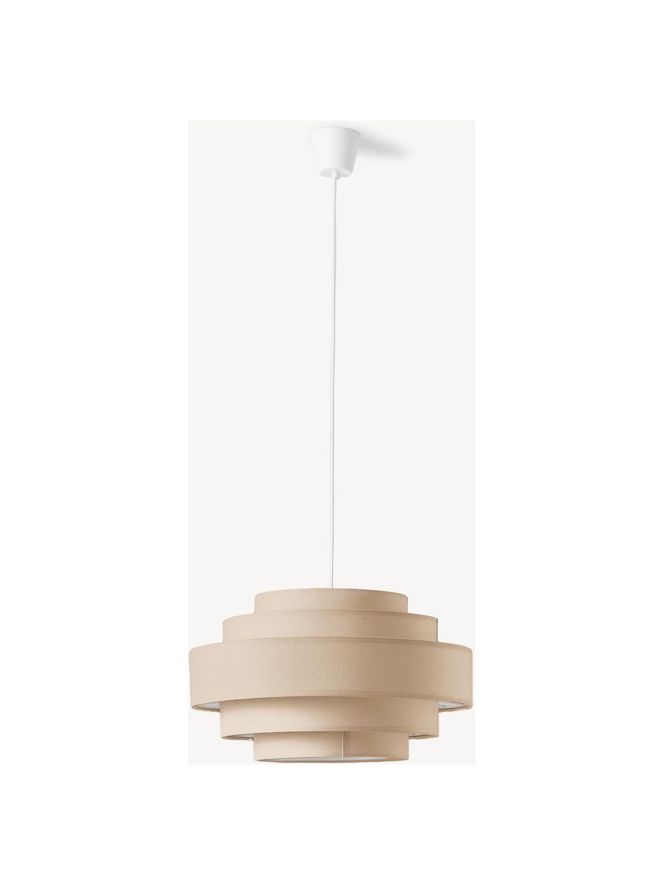 Hanglamp Miguel, Lampenkap: katoen, Beige, Ø 50 x H 29 cm