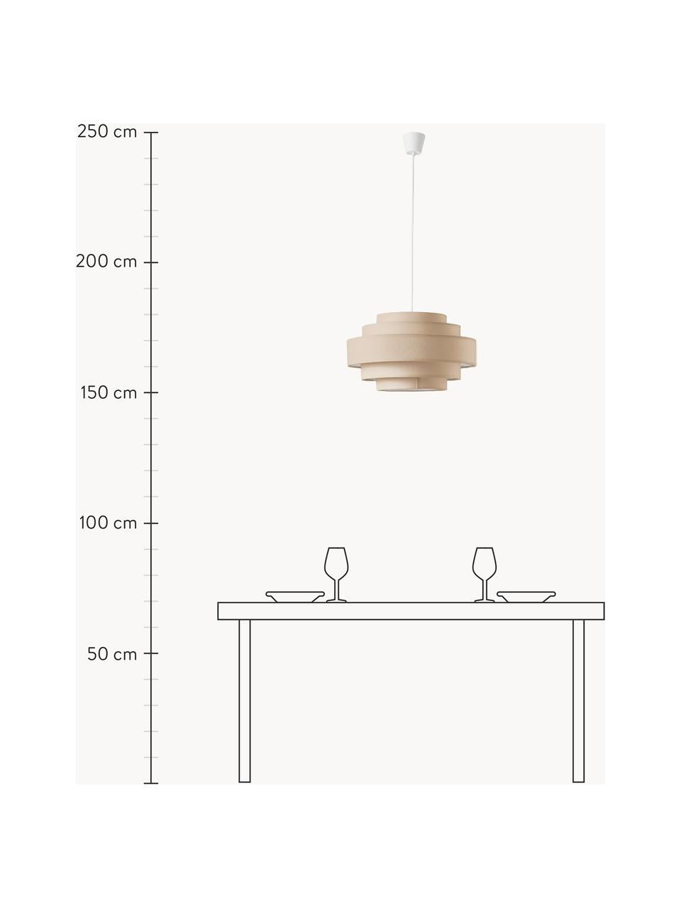 Hanglamp Miguel, Lampenkap: katoen, Beige, Ø 50 x H 29 cm