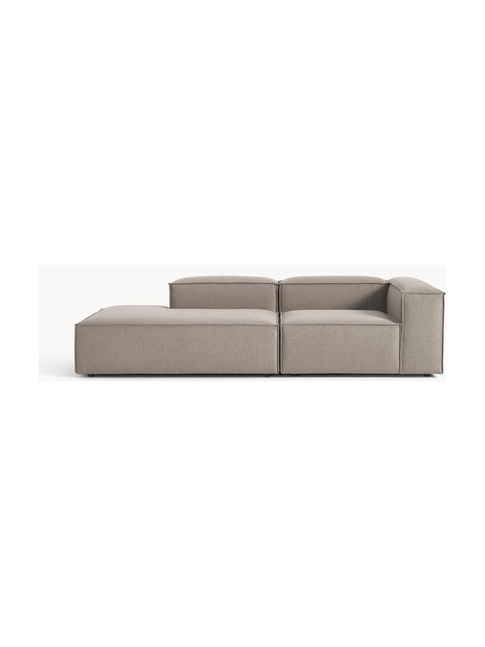 Diván modular Lennon, Tapizado: 100% poliéster Alta resis, Estructura: madera contrachapada de p, Patas: plástico Este producto es, Tejido gris pardo, An 269 x F 119 cm, reposabrazos derecho