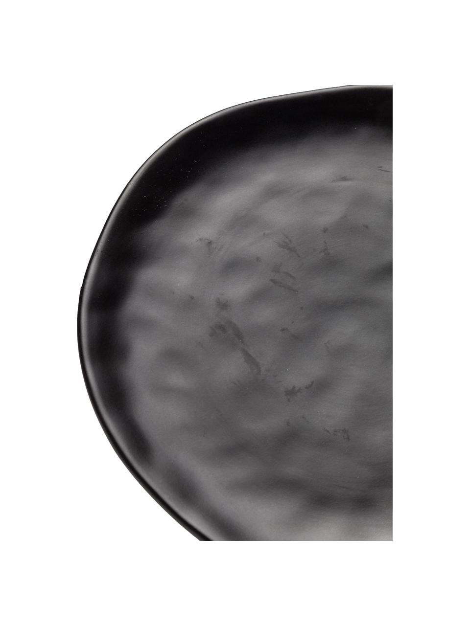 Assiettes plates Organic, 4 pièces, Grès cérame, Noir, Ø 26 cm