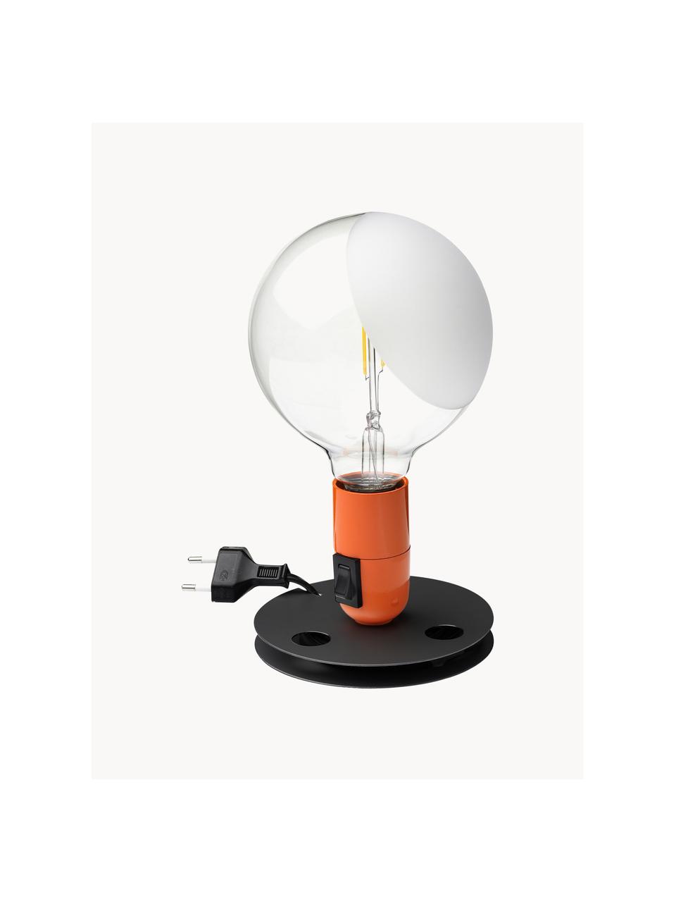 Kleine tafellamp Lampadina, Lampenkap: glas, Oranje, Ø 15 x H 25 cm