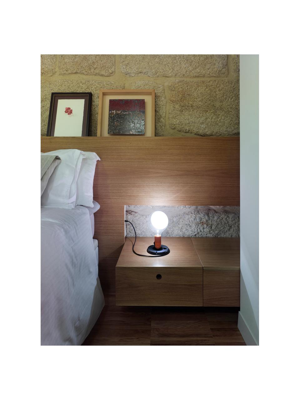 Kleine Tischlampe Lampadina, Lampenschirm: Glas, Orange, Ø 15 x H 25 cm