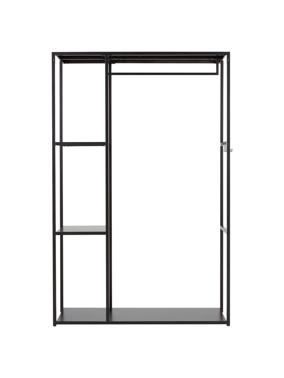 Otwarta szafa z metalu Preston, Stal malowana proszkowo, Czarny, S 110 x W 170 cm