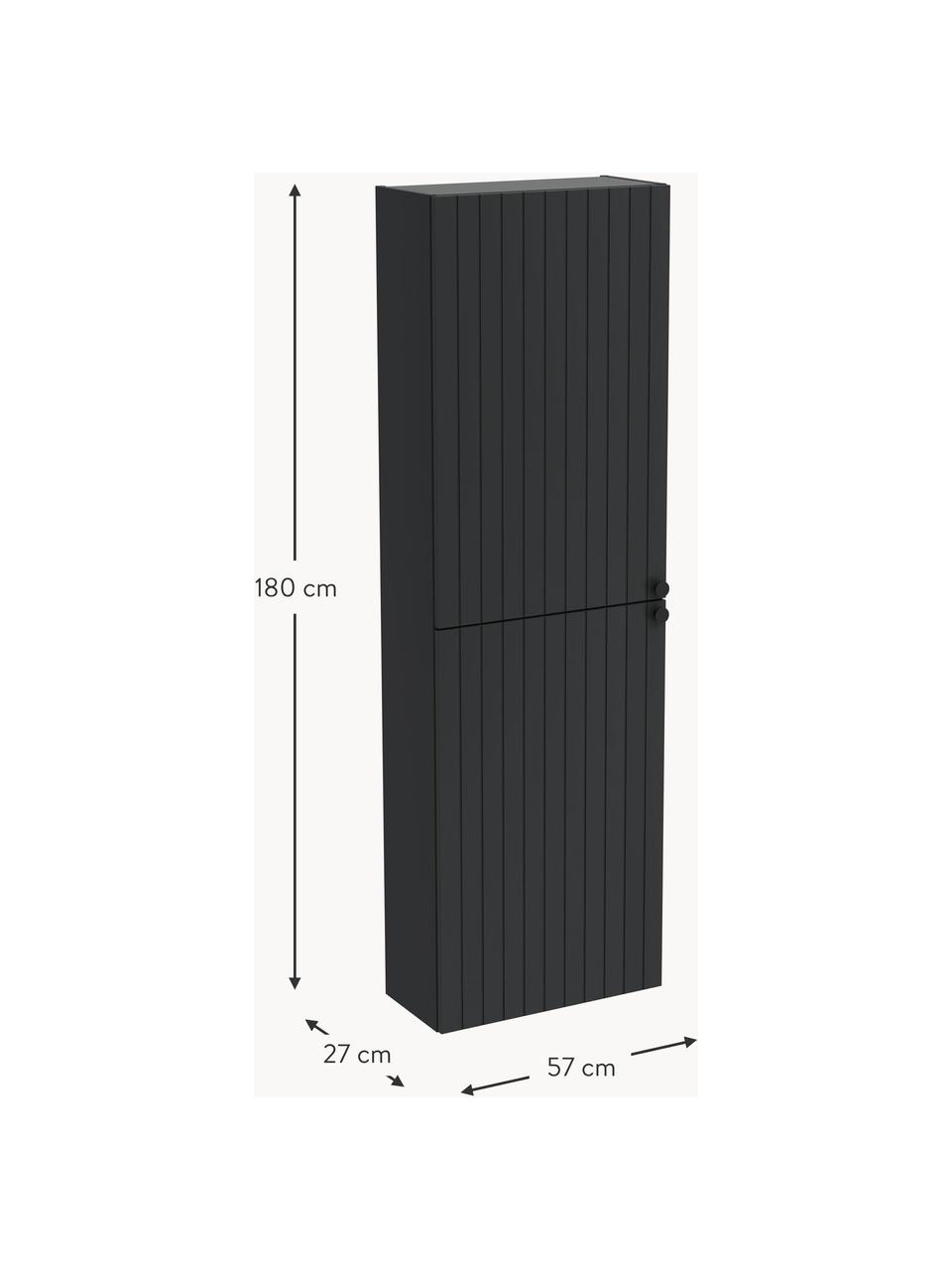 Rangement de salle de bain Emil, Anthracite, larg. 42 x haut. 180 cm