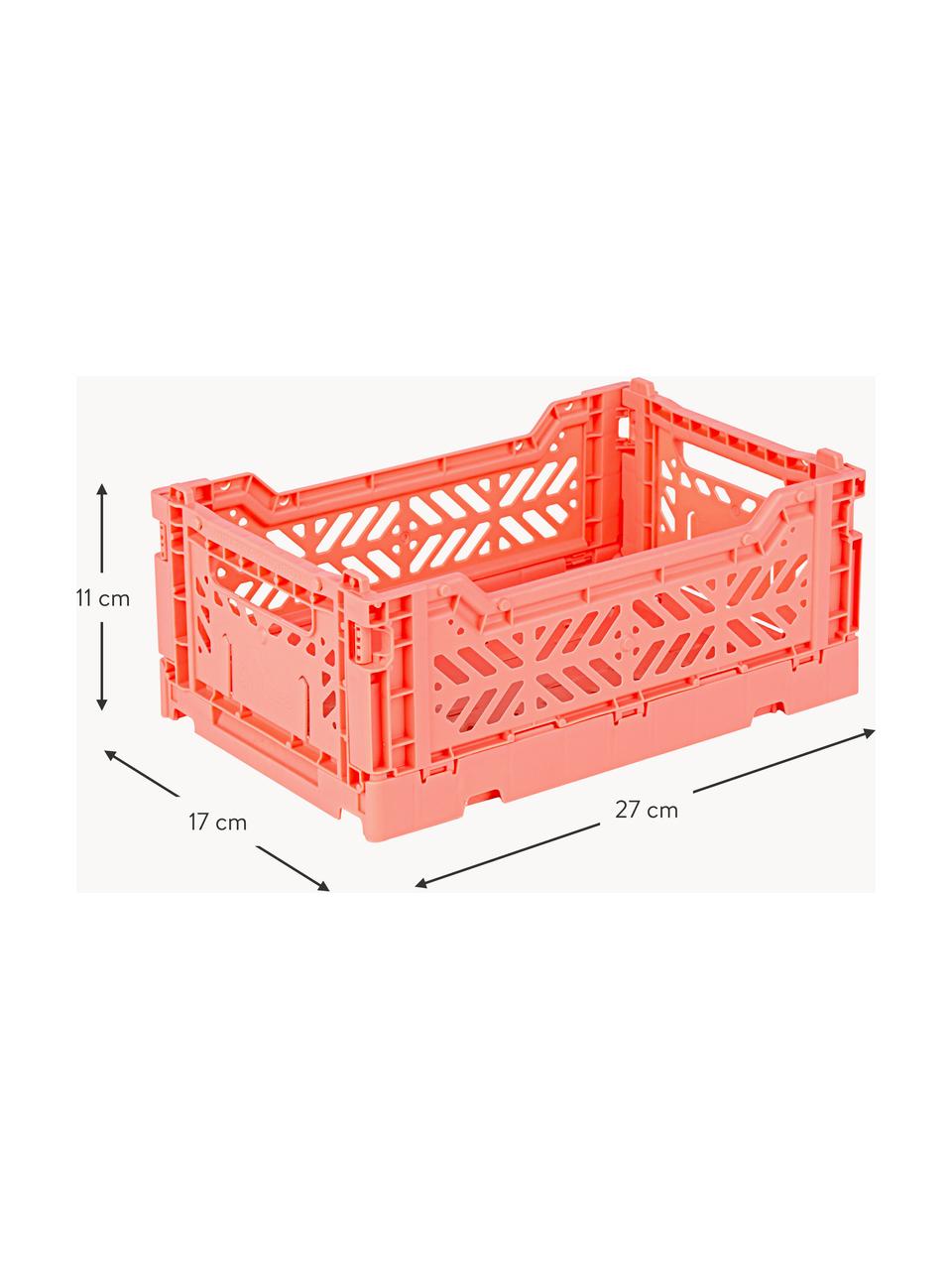 Skládací úložný box Mini, Š 27 cm, Umělá hmota, Korálově červená, Š 27 cm, H 17 cm