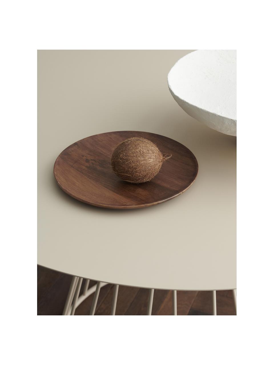 Table à manger ronde beige en métal Maggie, Ø 120 cm, Beige, Ø 120 x haut. 75 cm