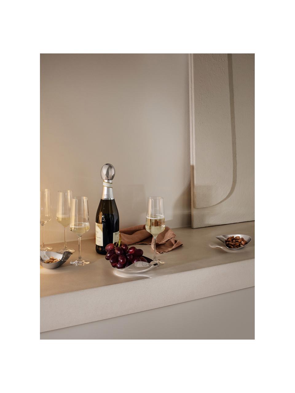 Krištáľové poháre na šampanské s drážkovanou štruktúrou Bernadotte, 6 ks, Krištáľové sklo, Priehľadná, Ø 7 x V 22 cm, 270 ml