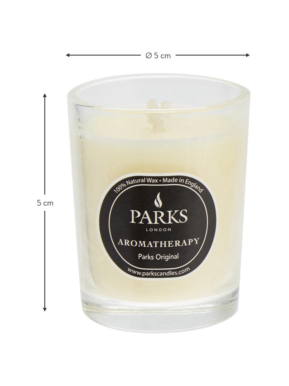 Geurkaarsen Parks Original (vanille & citrus), 3 stuks, Houder: glas, Transparant, wit, zwart, Ø 5 x H 5 cm