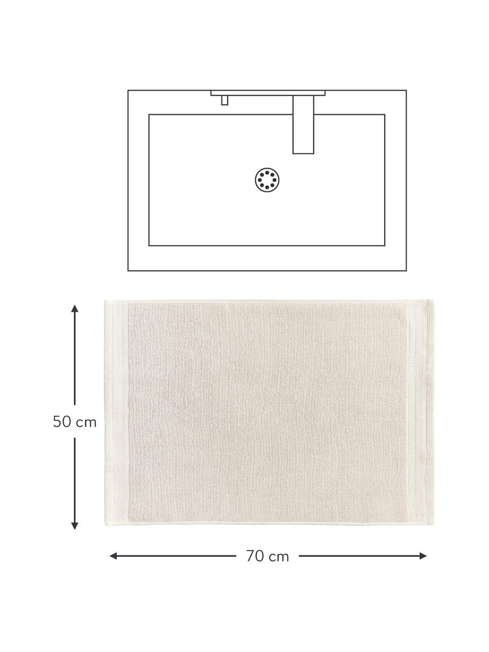 Dywanik łazienkowy z bawełny organicznej Premium, antypoślizgowy, Beżowy, S 50 x D 70 cm