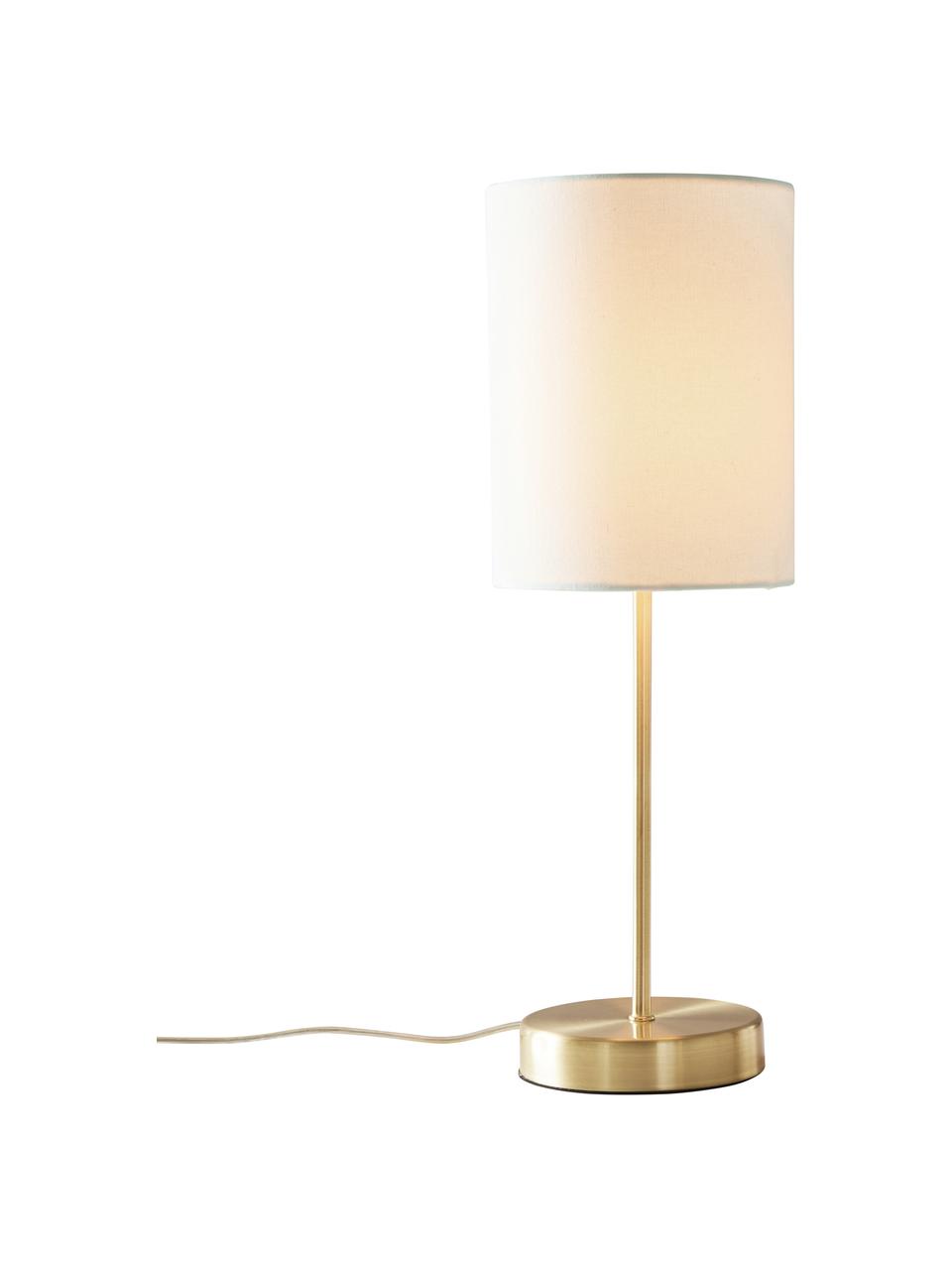Klasická stolová nočná lampa Seth, 2 ks, Biela, mosadzné odtiene, Ø 15 x V 45 cm