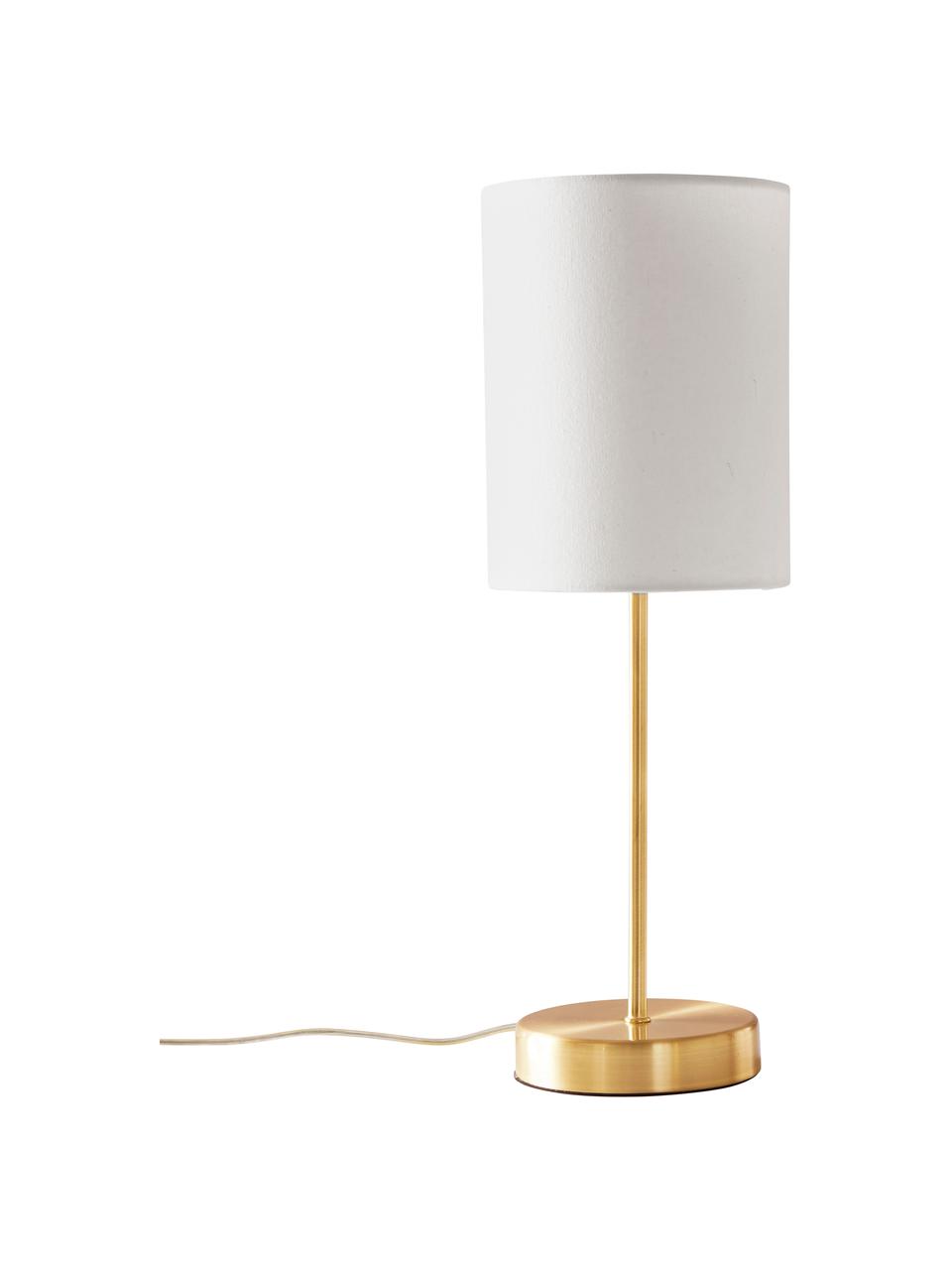 Lampe à poser classique Seth, 2 pièces, Blanc, couleur laitonnée, Ø 15 x haut. 45 cm