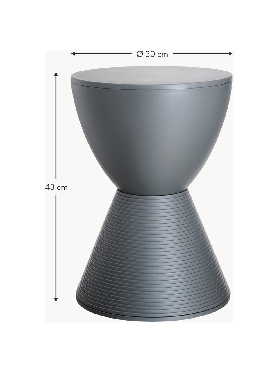 Taburet/odkládací stolek Prince AHA, Umělá hmota, Tmavě šedá, Ø 30 cm, V 43 cm