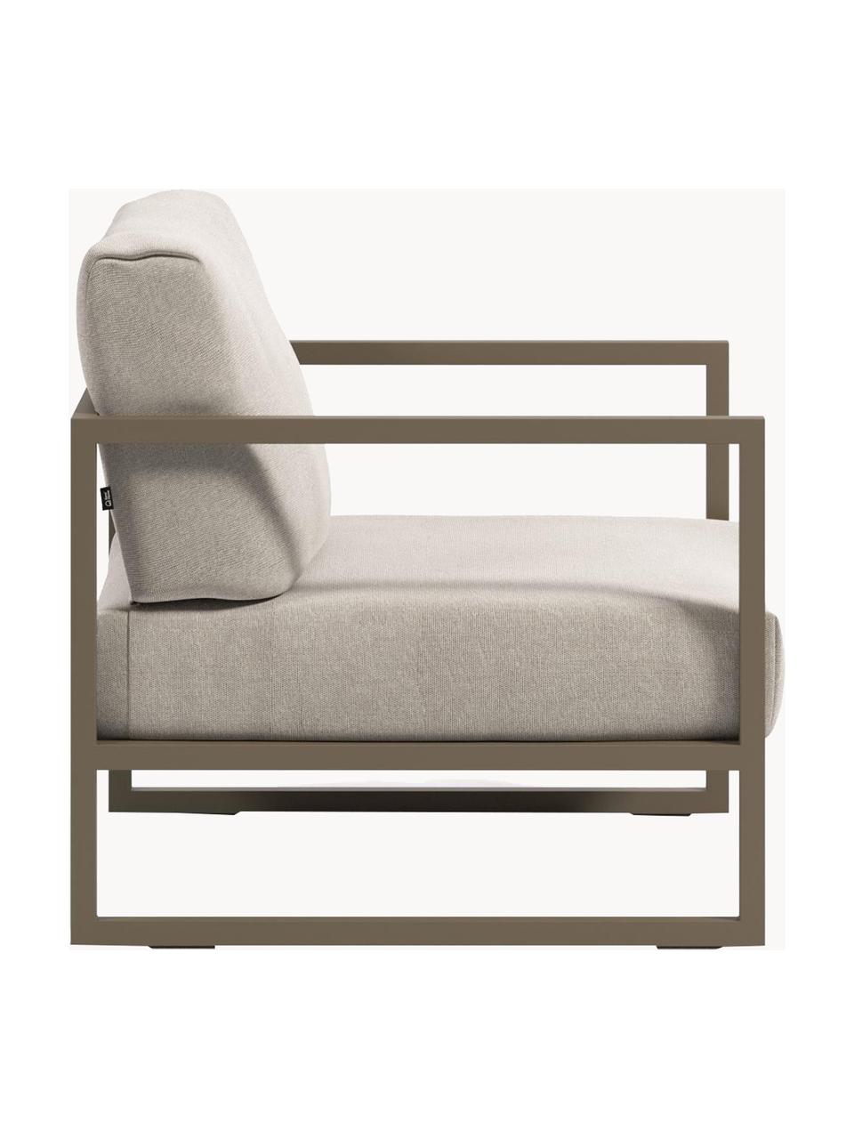 Garten-Loungesessel Comova, Gestell: Metall, pulverbeschichtet, Bezug: Polyester, Webstoff Hellbeige, Olivgrün, B 78 x T 85 cm