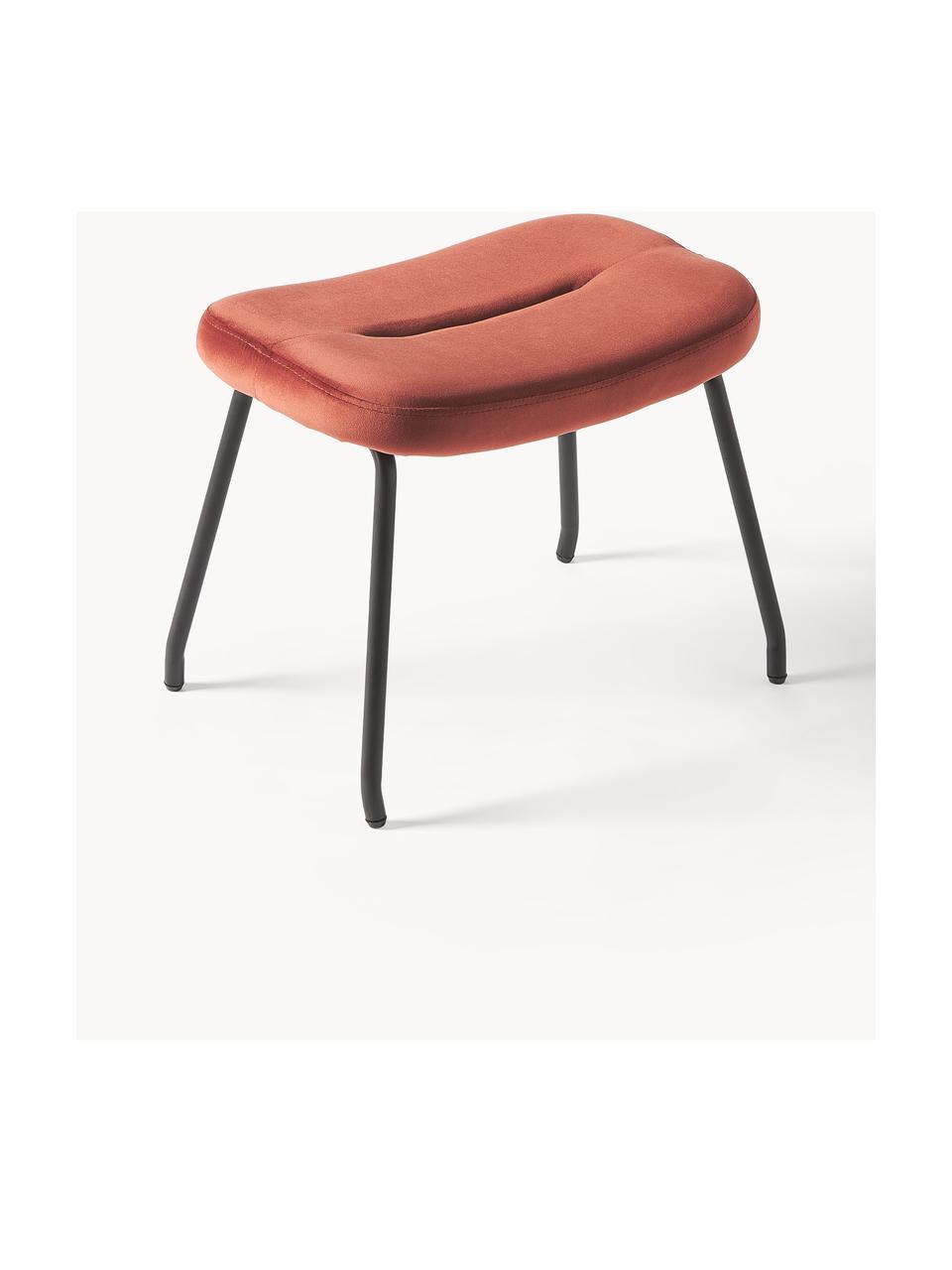 Sametová stolička s kovovými nohami Wing, Červená, černá, Š 50 cm, V 41 cm