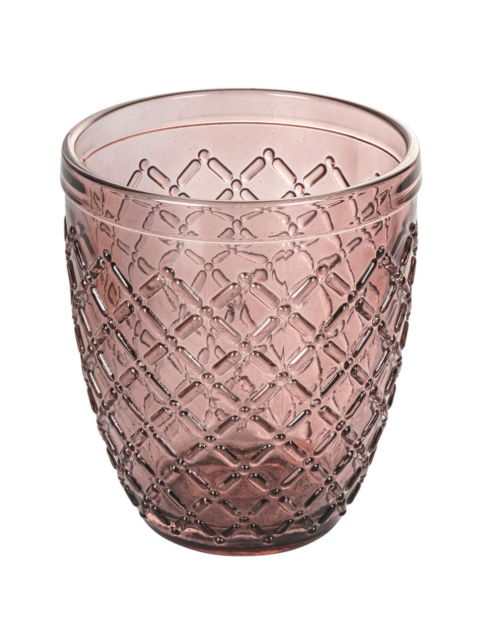 Wassergläser Castle, 6er-Set, Glas, Lilatöne, Orangetöne, B 8 x H 10 cm, 275 ml