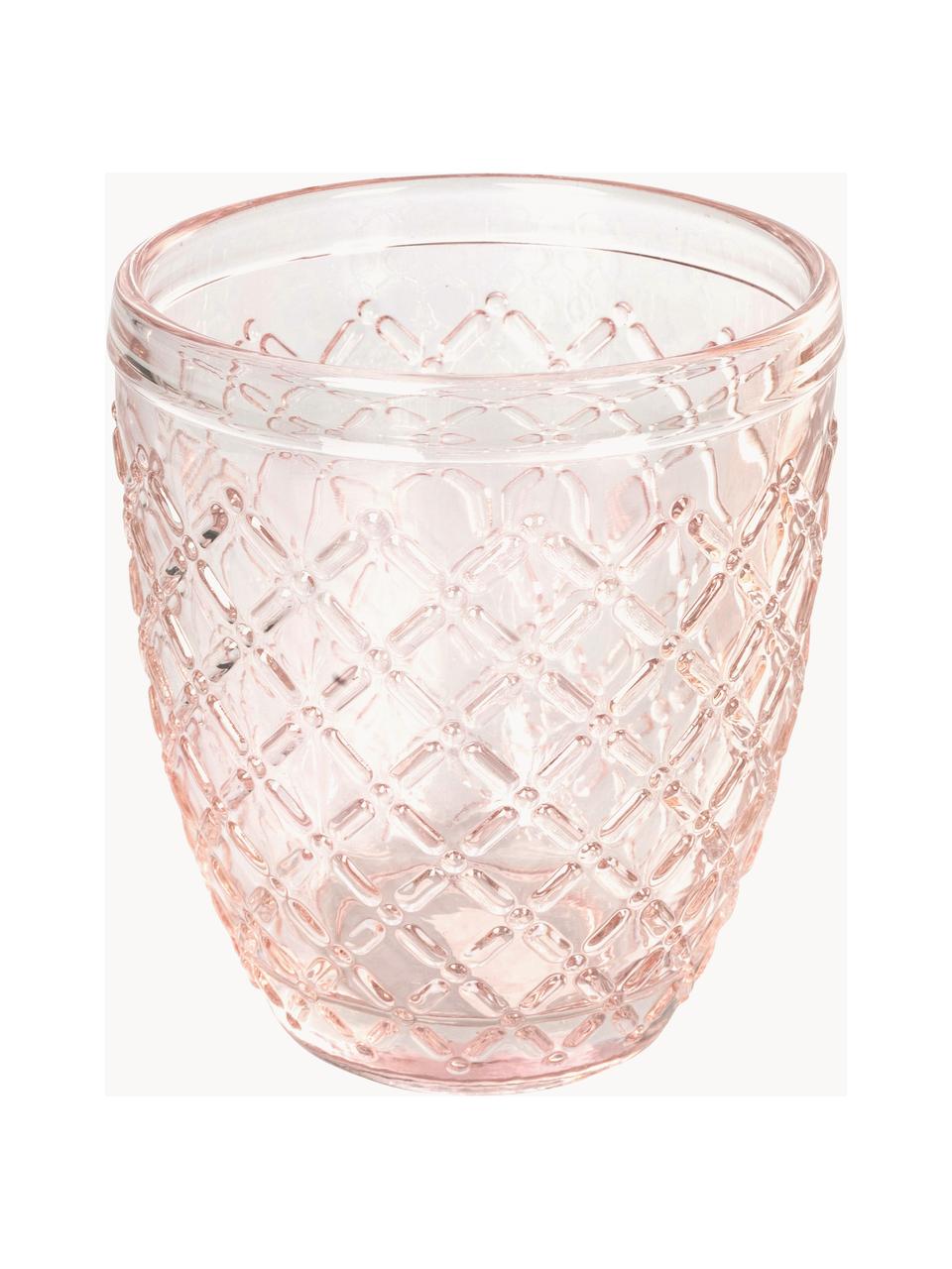 Sada sklenic Castle, 6 dílů, Sklo, Odstíny růžové a fialové, Š 8 x V 10 cm, 275 ml