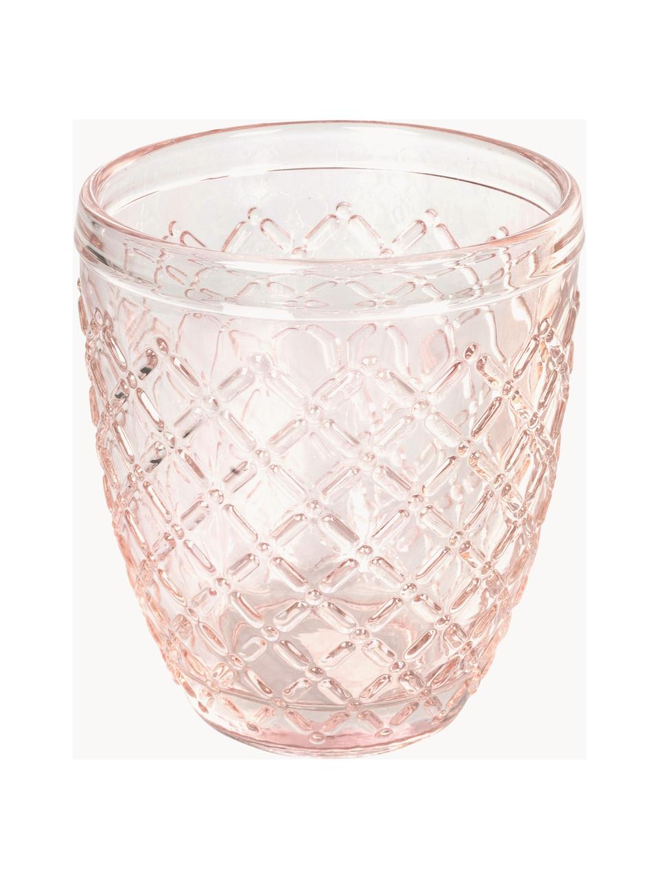 Vasos Castle, 6 uds., Vidrio, Tonos rosas y lilas, An 8 x Al 10 cm, 275 ml