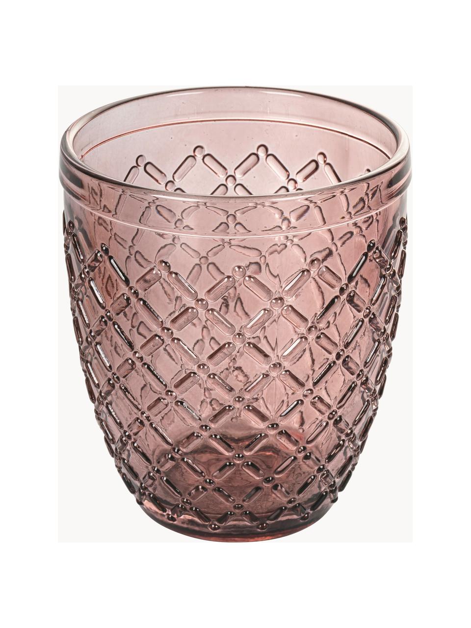 Bicchiere acqua Diamante rombi rosa vetro 6pz