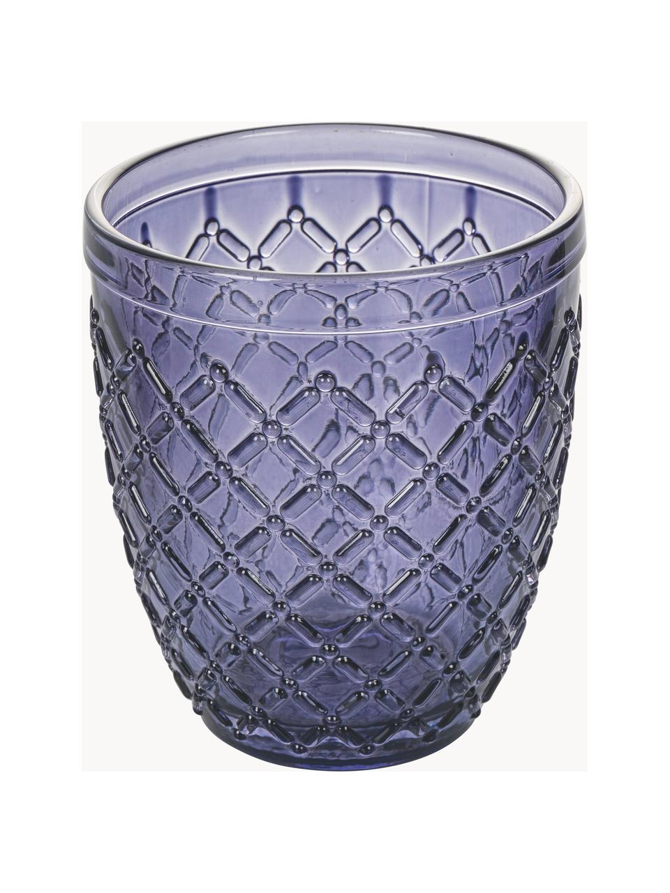 Vasos Castle, 6 uds., Vidrio, Tonos rosas y lilas, An 8 x Al 10 cm, 275 ml