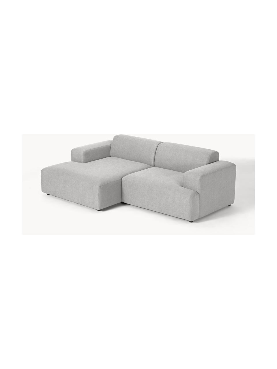 Ecksofa Melva (3-Sitzer), Bezug: 100 % Polyester Der strap, Gestell: Massives Kiefern- und Fic, Webstoff Hellgrau, B 238 x T 143 cm, Eckteil links