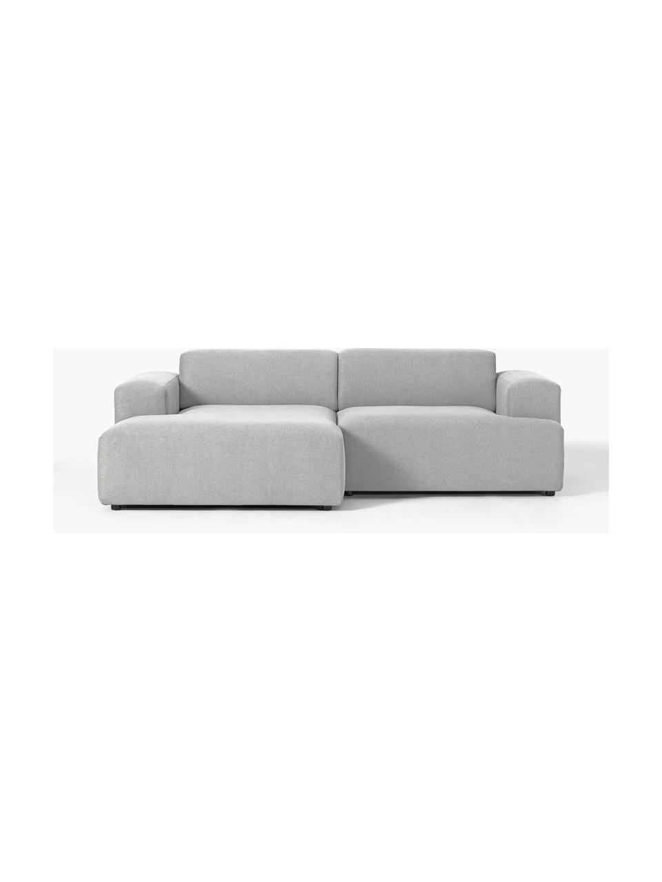 Canapé d'angle 3 places Melva, Tissu gris clair, larg. 238 x prof. 143 cm, dossier à droite