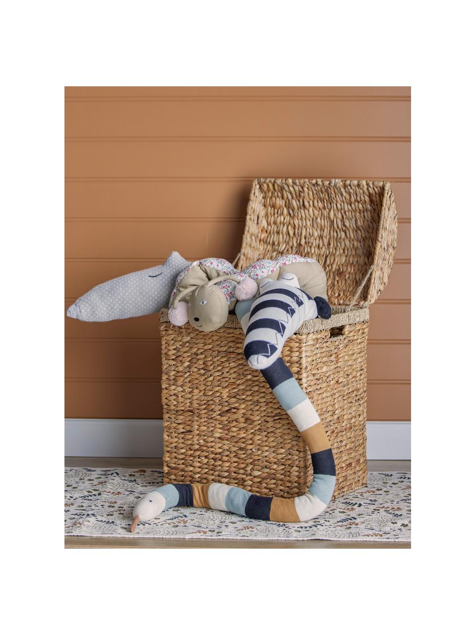 Peluche Sebastia, Funda: 100% algodón, Marrón, azul, negro, blanco, Ø 8 x L 200 cm