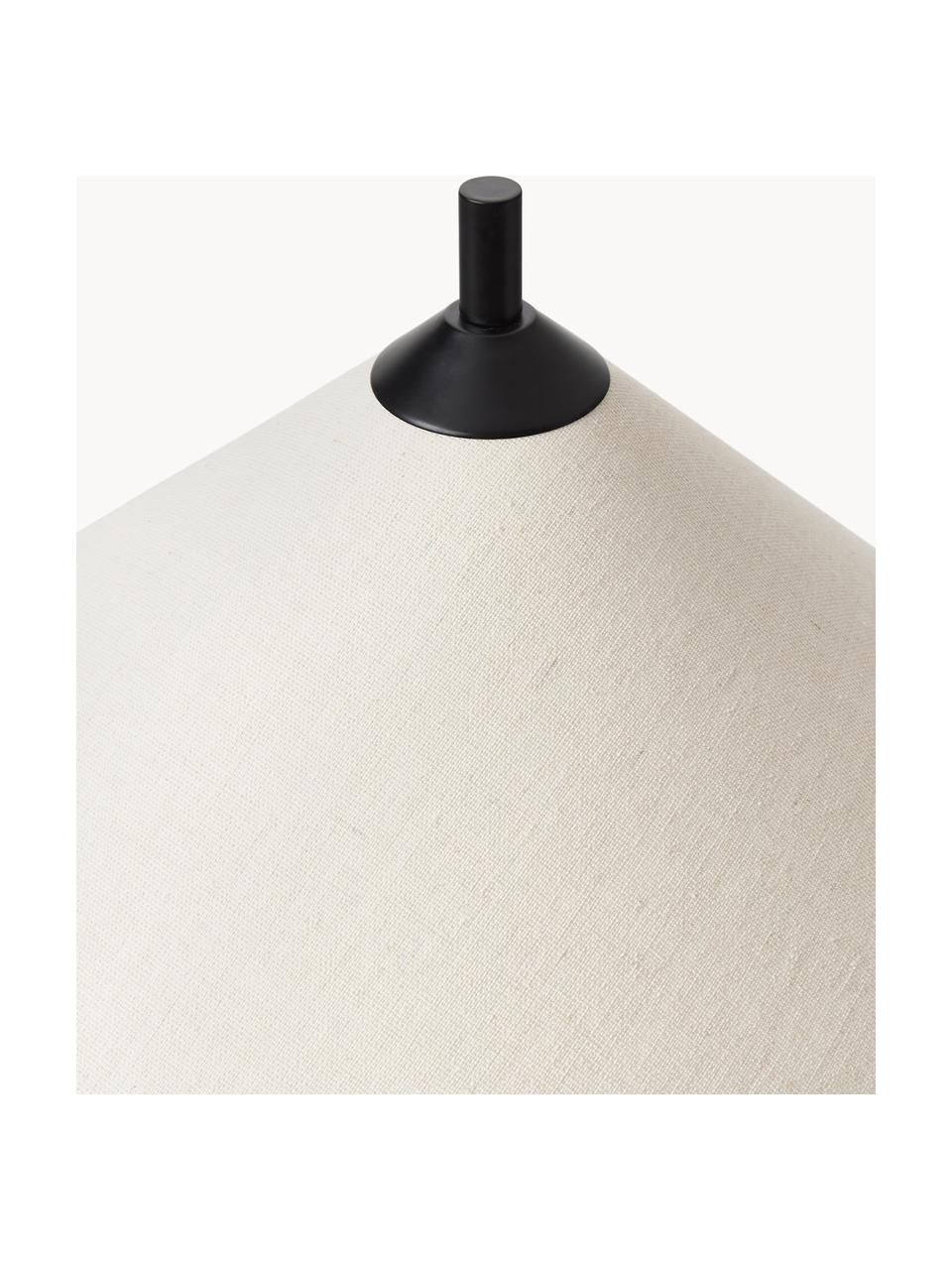 Lámpara de mesa de mármol Vica, Pantalla: tela, Estructura: metal recubierto, Cable: cubierto en tela, Blanco crema, mármol negro, Ø 31 x Al 48 cm