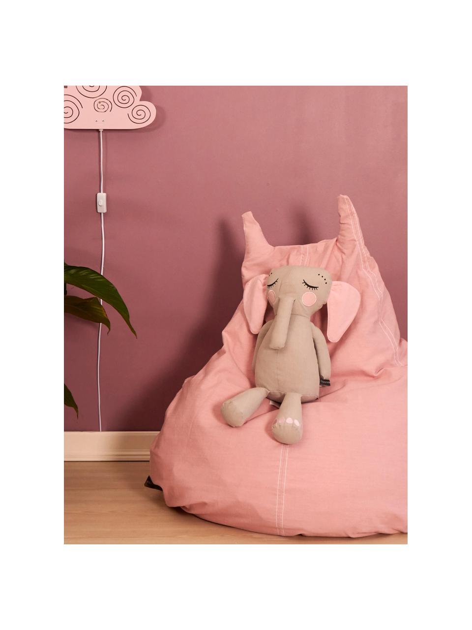 Fauteuil poire en coton bio Happycat, Rose, larg. 90 x haut. 100 cm