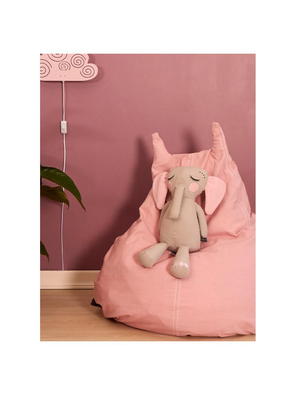 Worek do siedzenia z bawełny organicznej Happycat, Blady różowy, S 90 x W 100 cm