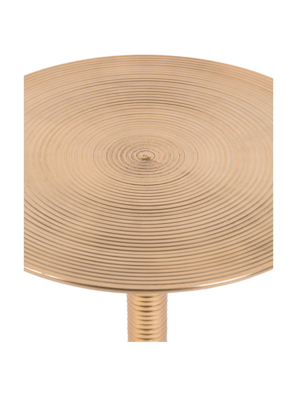 Okrúhly pomocný stolík Hypnotising, Lakovaný hliník, Mosadzné odtiene, Ø 37 x V 48 cm