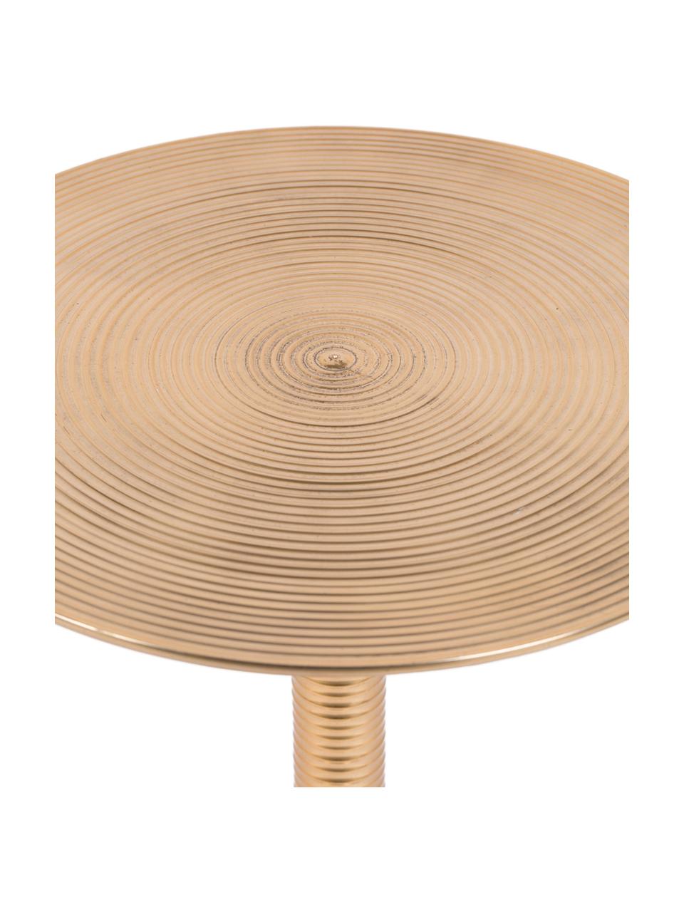Table d'appoint ronde Hypnotising, Aluminium, laqué, Couleur laitonnée, Ø 37 x haut. 48 cm